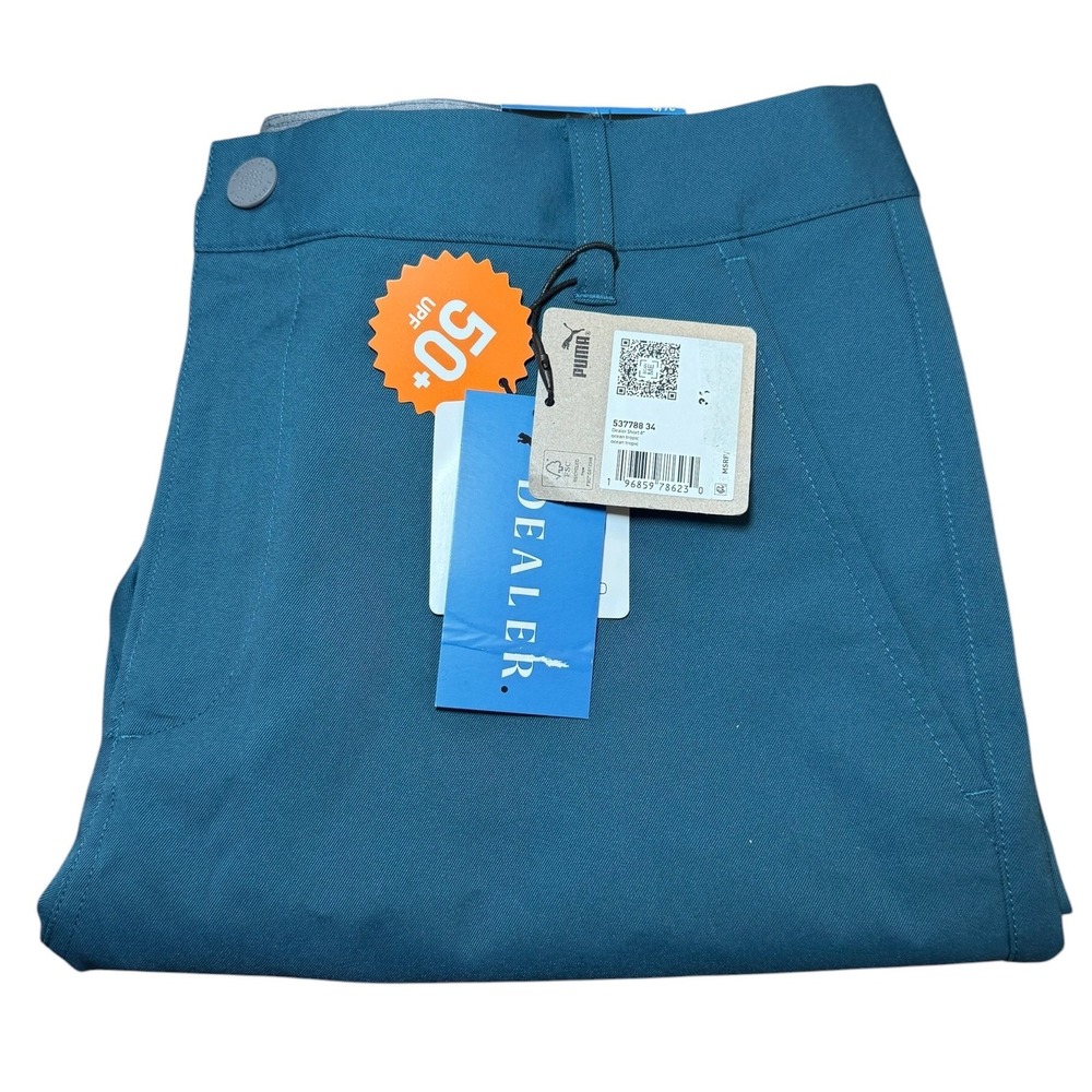 Puma Dealer 8" Mens 34 Golf Shorts Ocean Tropic Blue Performance 537788 NWT